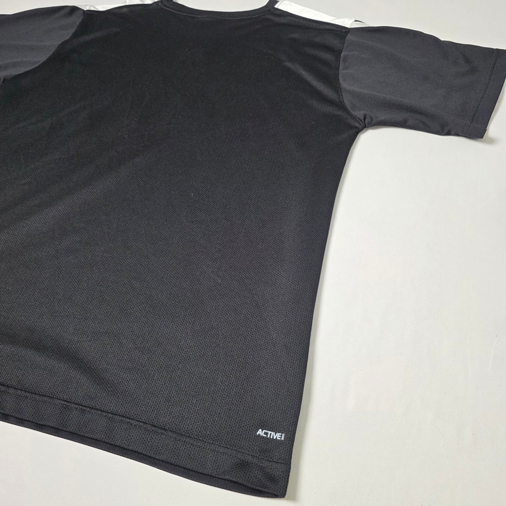 Adidas T-Shirt Men Large Black Active 360 Short Sleeve AZB004 Stripe Athletic - Picture 13 of 13